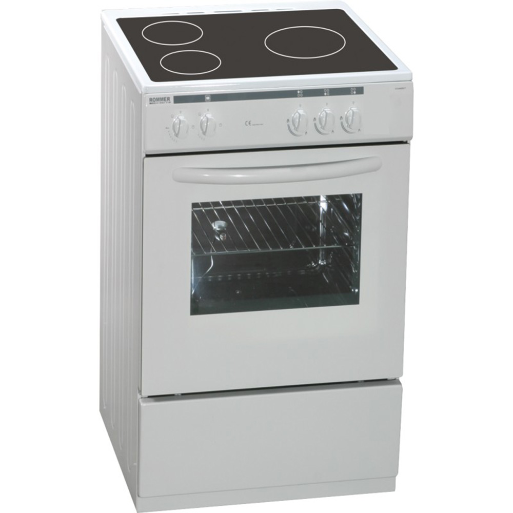 Rommer CVH-51 ELEC VITRO - Cocina Con Vitroceramica 3 Zonas Coccion Blanca  | ElectroNow