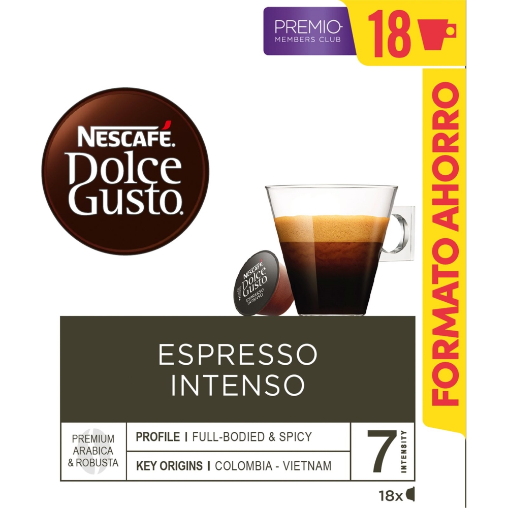 Cápsulas de café espresso intenso Nescafé Dolce Gusto - 18uds
